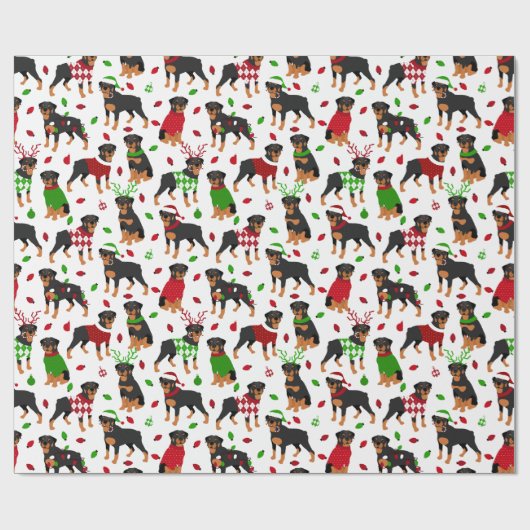 Kerstrottweiler-omslagpapier Cadeaupapier (Vlak)