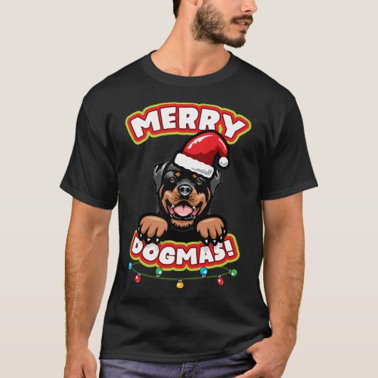 Kerstrottweiler T-shirt (Voorkant)