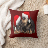 Kerstrottweilers met feestelijke Petten Kussen (Deken)