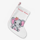Kerstroze ellephant met kleine kerststaart kerstsok (Voorkant (Hangend))