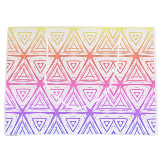 Kerstroze en gele diamanten groot cadeauzakje (Voorkant)