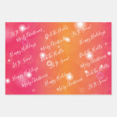 Kerstroze en Oranje patroonpapier Inpakpapier Vel (Voorkant 3)