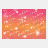 Kerstroze en Oranje patroonpapier Inpakpapier Vel (Voorkant)