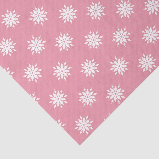 Kerstroze en wit met sneeuwvlokken tissuepapier (Detail)