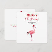 Kerstroze Flamingo Bird met kerstkaart (Voorkant / Achterkant)