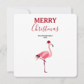 Kerstroze Flamingo Bird met kerstkaart (Voorkant)