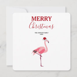 Kerstroze Flamingo Bird met kerstkaart