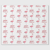 Kerstroze Flamingo Bird met Santa Hat Cadeaupapier (Vlak)