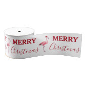 Kerstroze Flamingo Bird met Santa Hat Grosgrain Lint (Spoel)