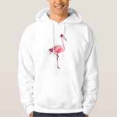 Kerstroze Flamingo Bird met Santa Hat Hoodie (Voorkant)
