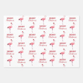 Kerstroze Flamingo Bird met Santa Hat Inpakpapier Vel (Voorkant)