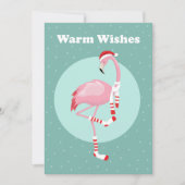Kerstroze flamingo feestdagenkaart (Voorkant)