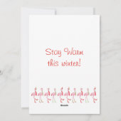 Kerstroze flamingo feestdagenkaart (Achterkant)