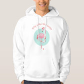Kerstroze flamingo hoodie (Voorkant)