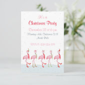 Kerstroze flamingo kaart (Staand voorkant)