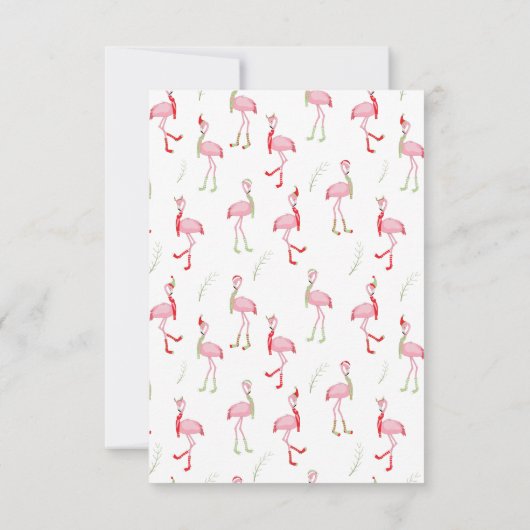 Kerstroze flamingo kaart (Achterkant)
