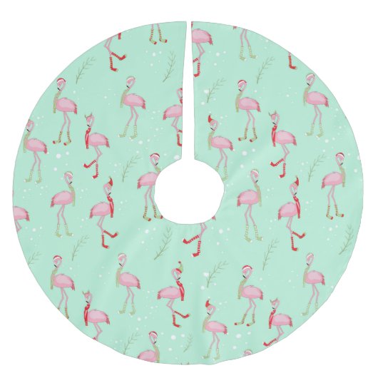 Kerstroze flamingo kerstboom rok (Voorkant)