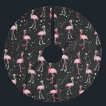 Kerstroze flamingo kerstboom rok<br><div class="desc">Altijd populair,  schattig en grappig roze flamingo in sokken sjaal en kerststaart roze en mint pastelkleuren design</div>