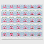 Kerstroze flamingo met kersthats cadeaupapier (Vlak)