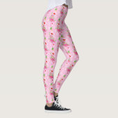 kerstroze Flamingo patroon Leggings (Rechts)