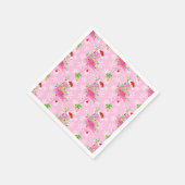 kerstroze Flamingo patroon Servet (Hoek)