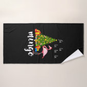 kerstroze flamingo Santa Hat print Badhanddoek (Badhanddoek)