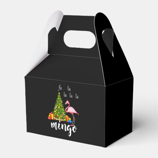 kerstroze flamingo Santa Hat print Bedankdoosjes (Voorkant Zijde)