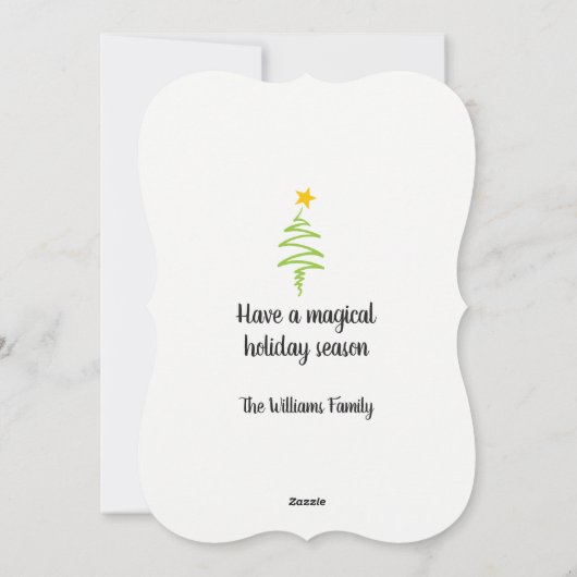 Kerstroze flamingvlakke Kaart met enveloppe (Achterkant)