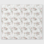 Kerstroze Floral Ballerina en Swan Gift Cadeaupapier (Vlak)