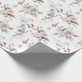 Kerstroze Floral Ballerina en Swan Gift Cadeaupapier (Hoek)