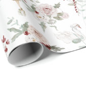 Kerstroze Floral Ballerina en Swan Gift Cadeaupapier (Rol Hoek)