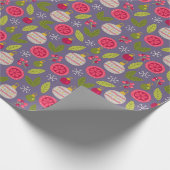 Kerstroze groene Bauble Patroon Cadeaupapier (Hoek)