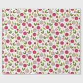 Kerstroze groene Bauble Patroon Cadeaupapier (Vlak)