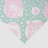 kerstroze groene  rendierpatronen  tissuepapier (Detail)