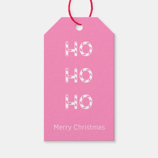Kerstroze Ho Ho Gift Label Cadeaulabel (Voorkant)