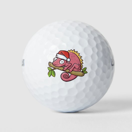 Kerstroze kameleon golfballen (Voorkant)
