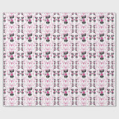 Kerstroze Kat — Verpakkingspapier Cadeaupapier (Vlak)