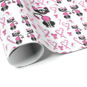 Kerstroze Kat — Verpakkingspapier Cadeaupapier (Rol Hoek)