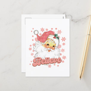 kerstroze kerstman feestdagenkaart