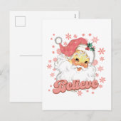 kerstroze kerstman feestdagenkaart (Voorkant / Achterkant)