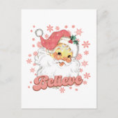 kerstroze kerstman feestdagenkaart (Voorkant)