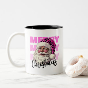 Kerstroze Kerstman met Leopard Pet Coffee Mok