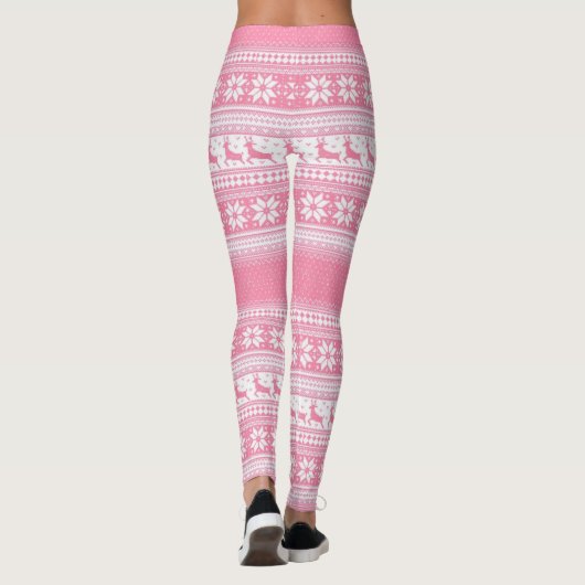 kerstroze leggings (Achterkant)
