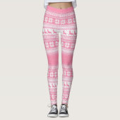 kerstroze leggings (Voorkant)
