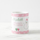 Kerstroze met een sneeuwpop koffiemok (Center)