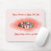 kerstroze muismat (Met muis)