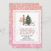 Kerstroze Nutkraker Ballet Party - Uitnodiging (Voorkant / Achterkant)