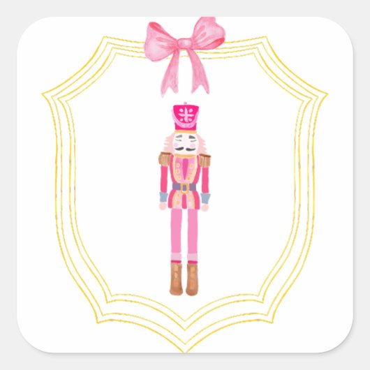 Kerstroze Nutkraker Sticker (Voorkant)