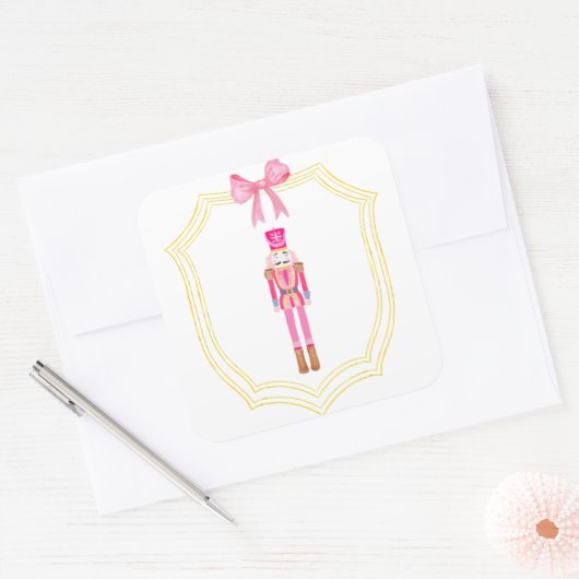 Kerstroze Nutkraker Sticker (Envelop)