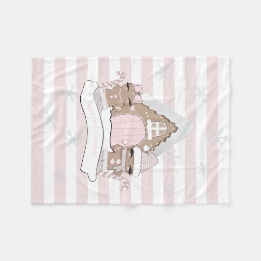 Kerstroze ontbijtgebak fleece deken (Voorkant (Horizontaal))